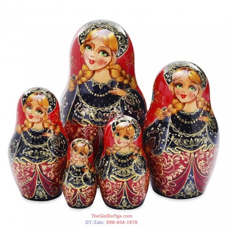 Bộ 5 Búp bê Matryoshka xách tay Nga chính hãng